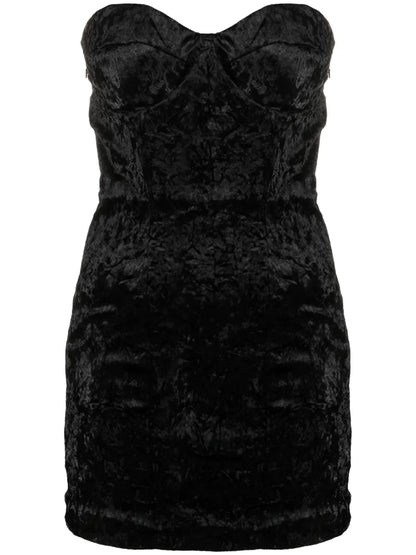 Strapless Velvet-Effect Minidress