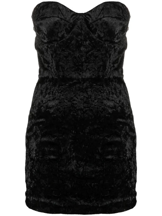 Strapless Velvet-Effect Minidress