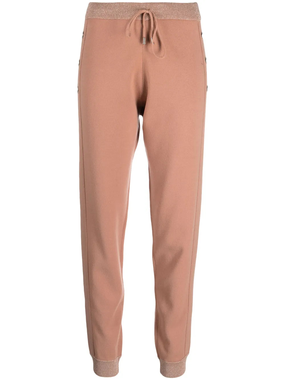 Lurex-Detail Elasticated-Waist Track Pants