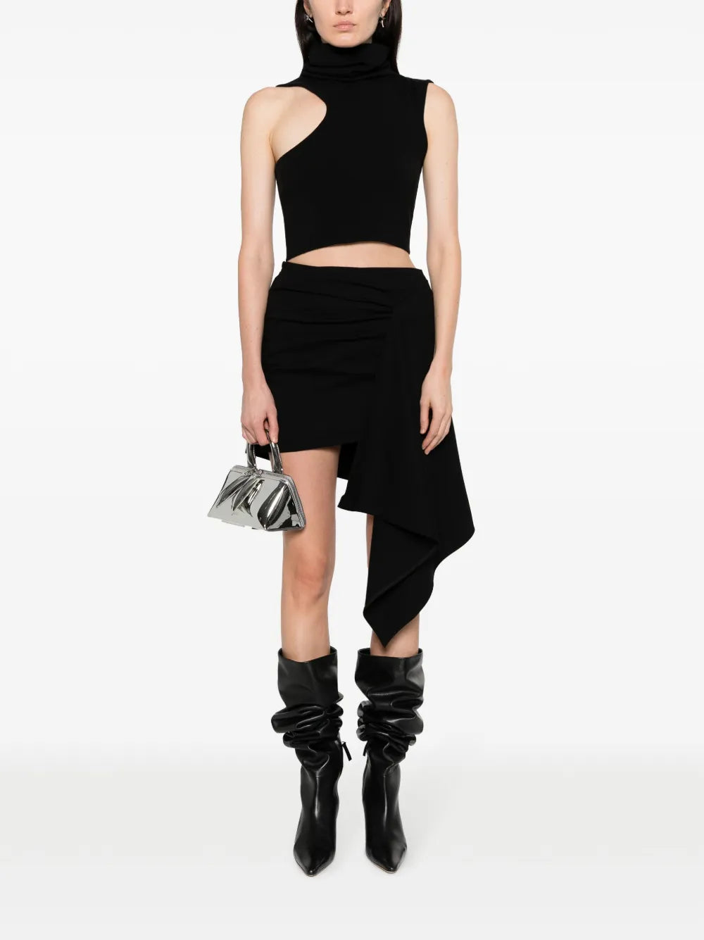 Rivera Asymmetric Draped Miniskirt