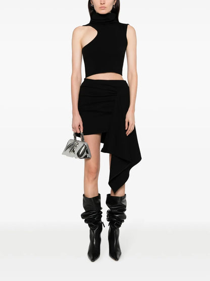 Rivera Asymmetric Draped Miniskirt