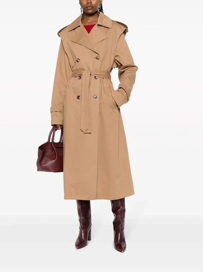 Double-Breasted Belted Trench Coat