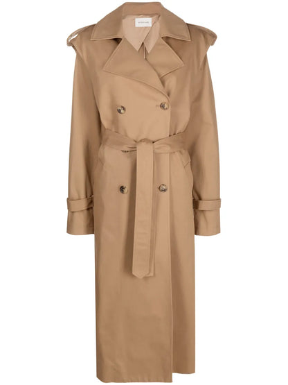 Double-Breasted Belted Trench Coat