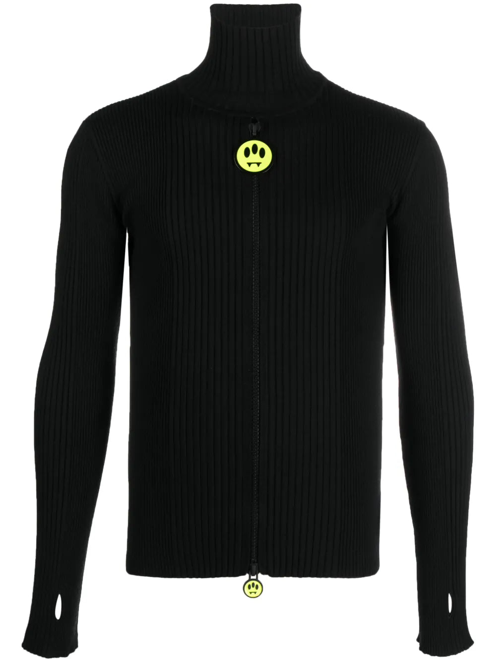 Ribbed-Knit Zip-Up Cardigan
