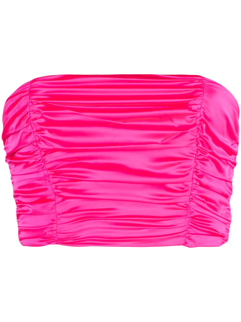 Ruched Satin Cropped Top