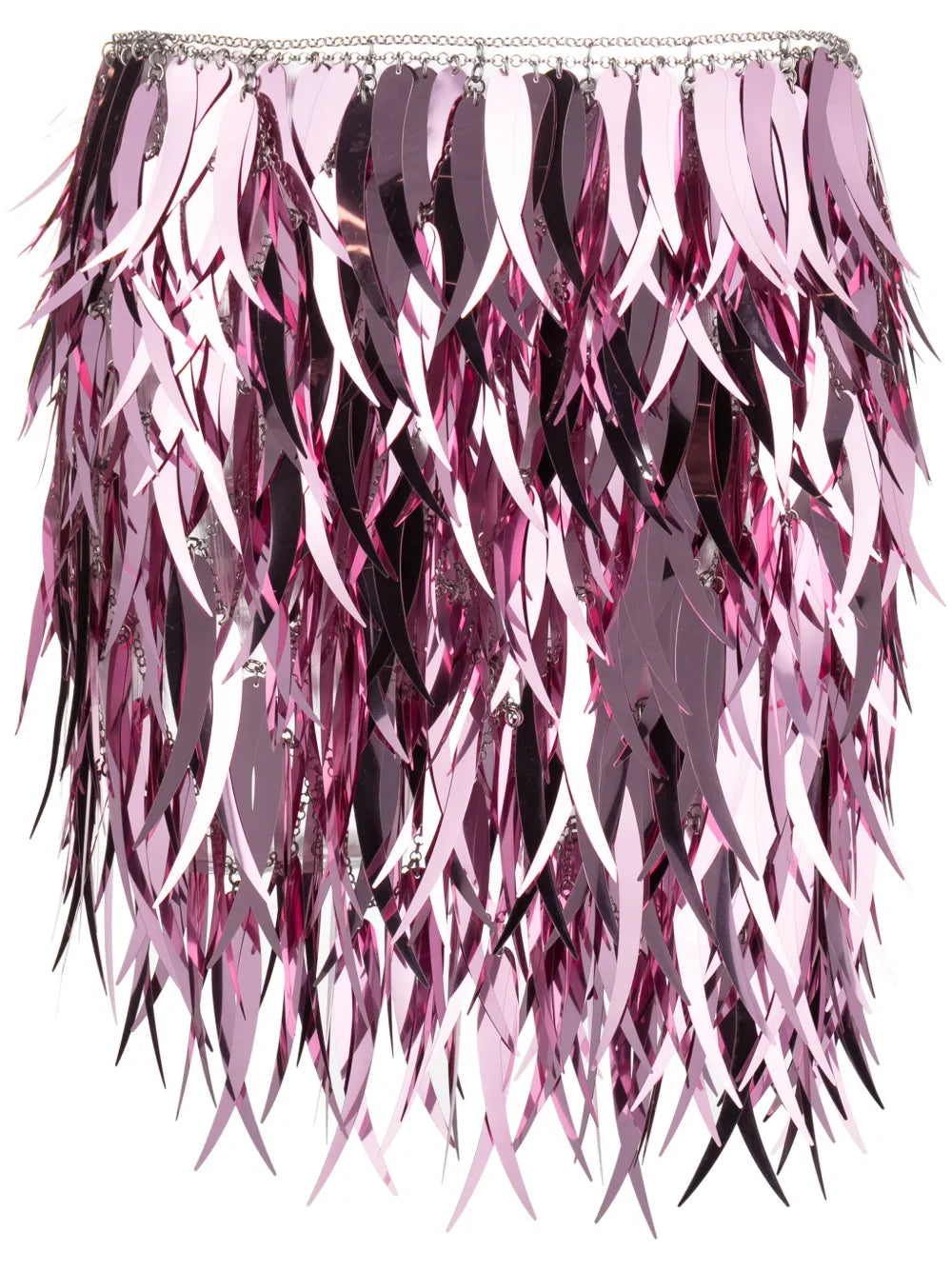 Metallic Feathers Mini Skirt