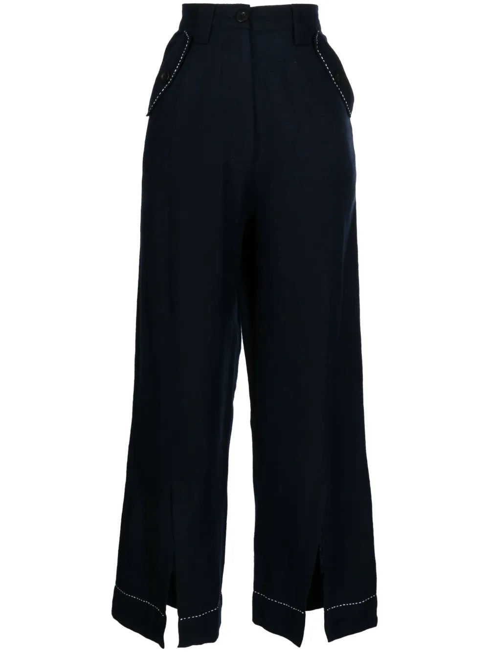 Wide-Leg Cropped Trousers