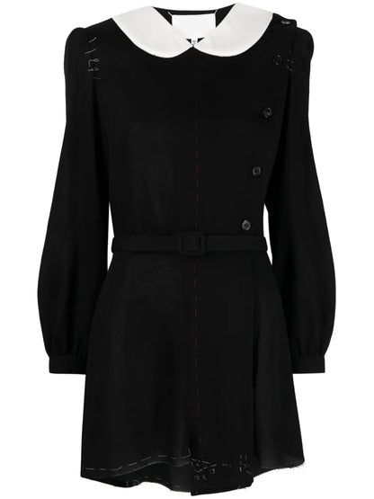 Peter Pan-Collar Wool Minidress