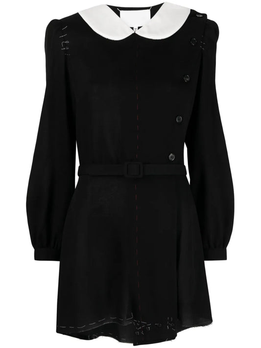 Peter Pan-Collar Wool Minidress