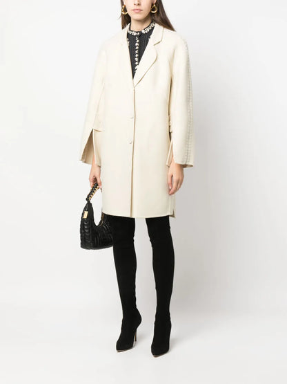 Belted Mohair-Blend Trench Coat