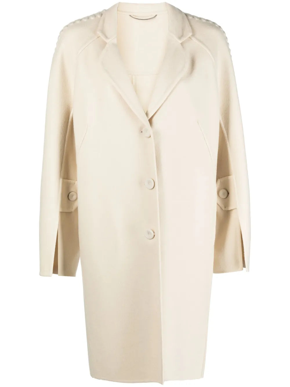 Belted Mohair-Blend Trench Coat