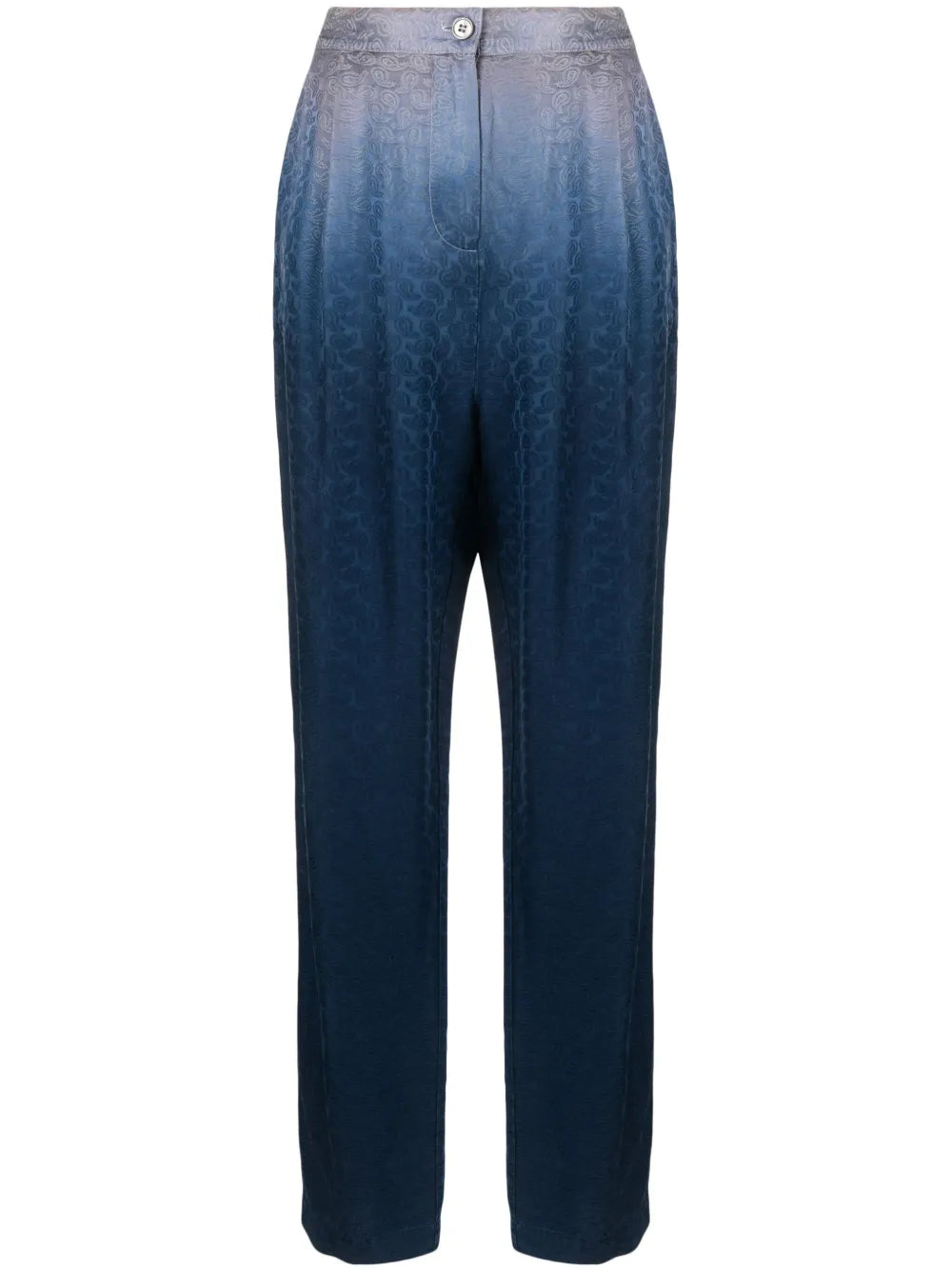 Bianca Paisley-Print Ombré Silk Trousers
