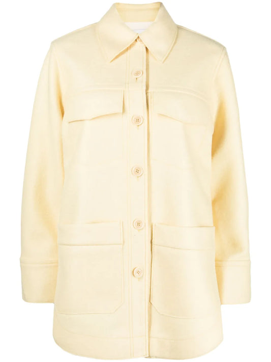 Button-Up Virgin Wool Coat