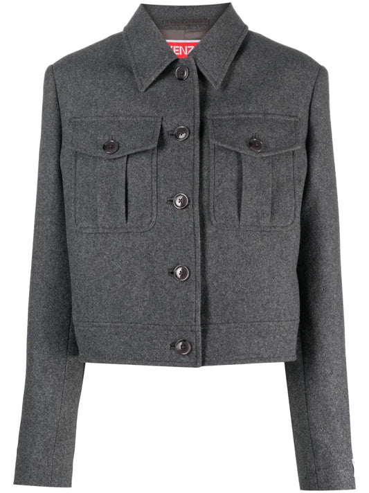 England Logo-Patch Wool Blend Jacket