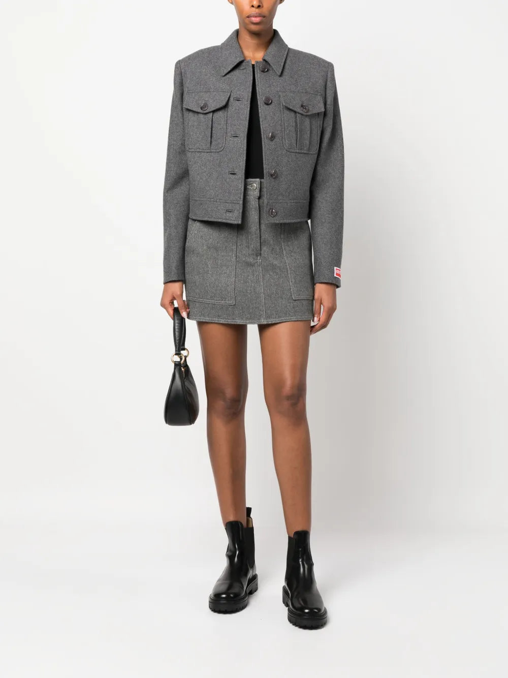 England Logo-Patch Wool Blend Jacket