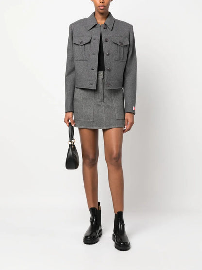 England Logo-Patch Wool Blend Jacket