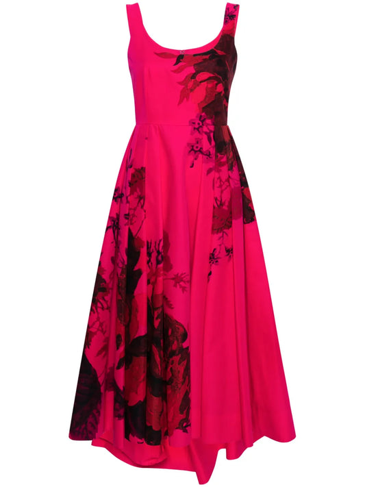 Floral-Print A-Line Maxi Dress