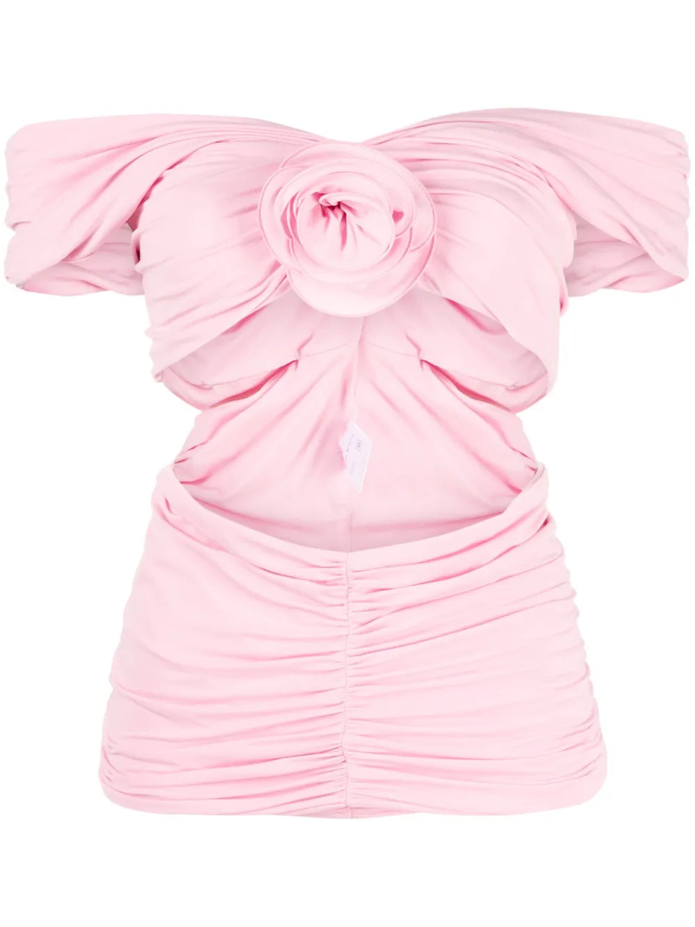 Rose-Appliqué Ruched Top