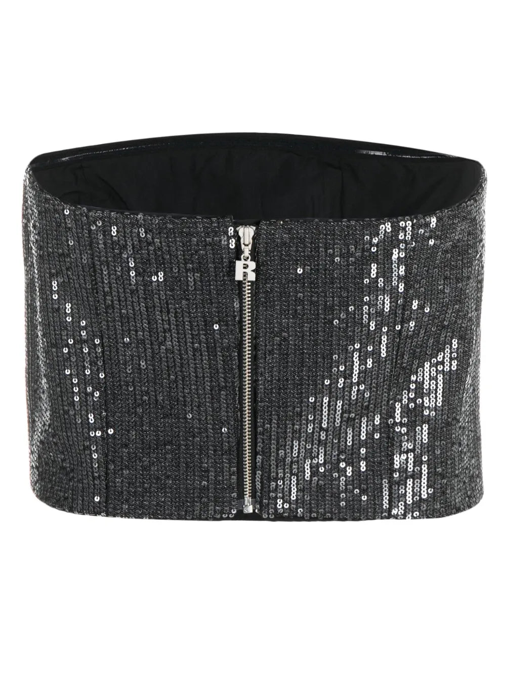 Sequin-Embellished Strapless Crop Top