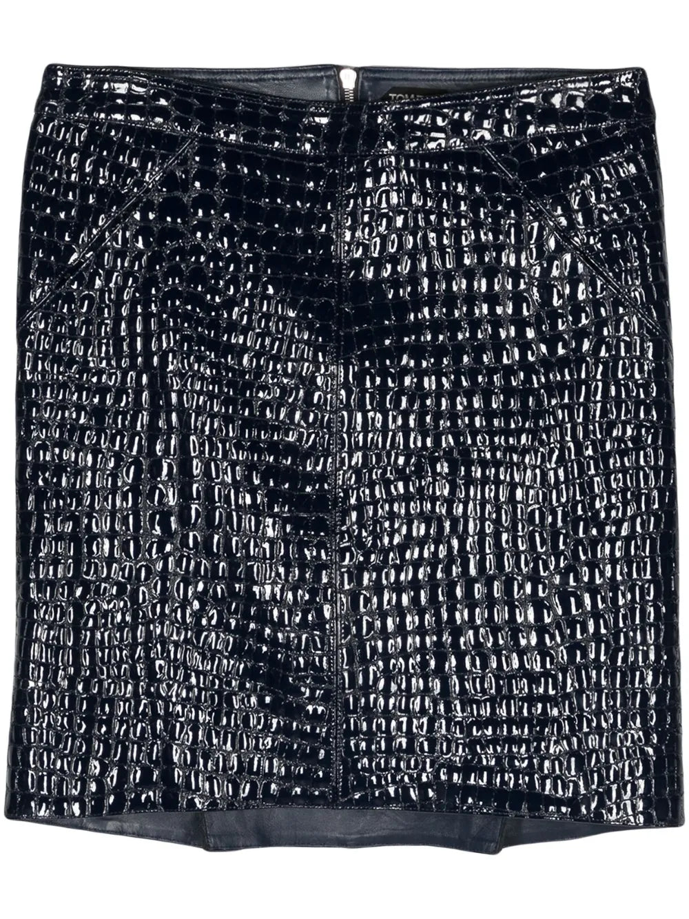 Crocodile-Embossed Leather Miniskirt