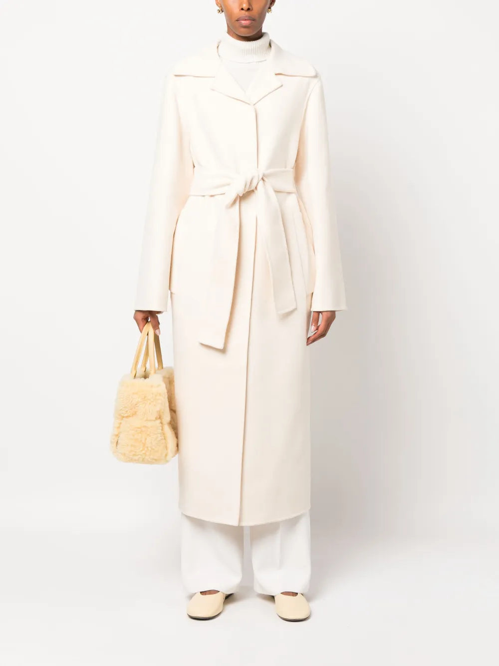 Belted Single-Breasted Cashmere Coat