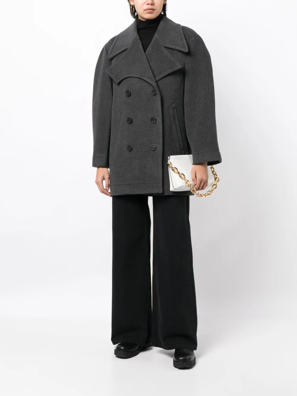 Notched-Lapels Double-Breasted Coat