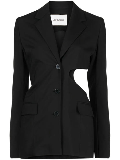 Notched-Lapels Cut-Out Detailing Blazer