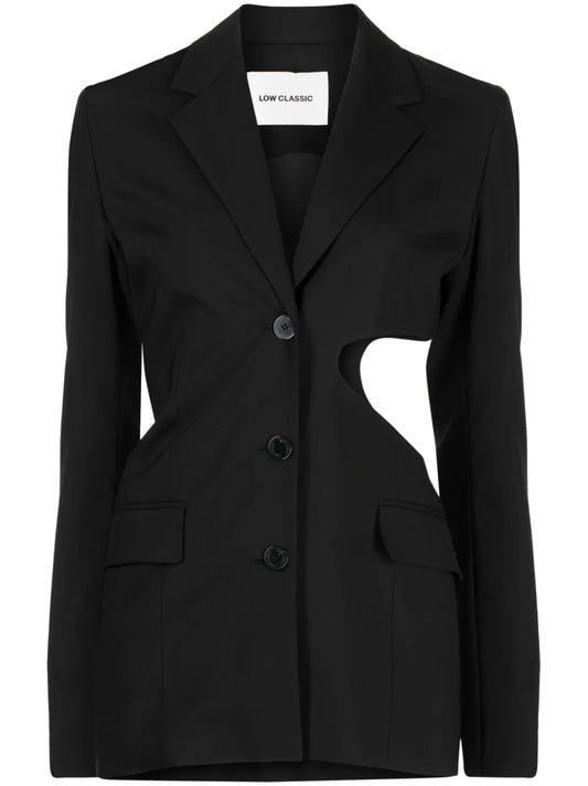 Notched-Lapels Cut-Out Detailing Blazer