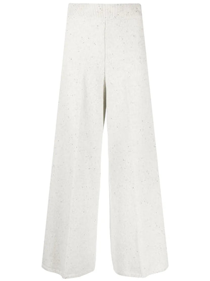 Flared Tweed Cropped Trousers