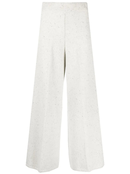 Flared Tweed Cropped Trousers