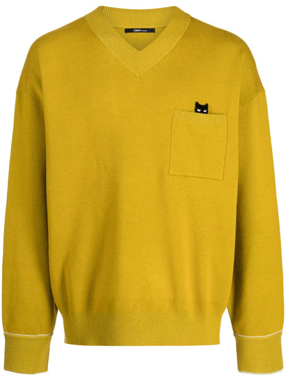 Trace Pocket Panther V-Neck Jumper