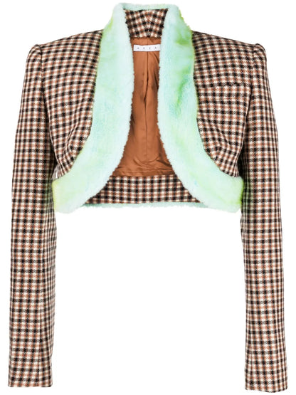 Faux-Fur Trim Cropped Jacket