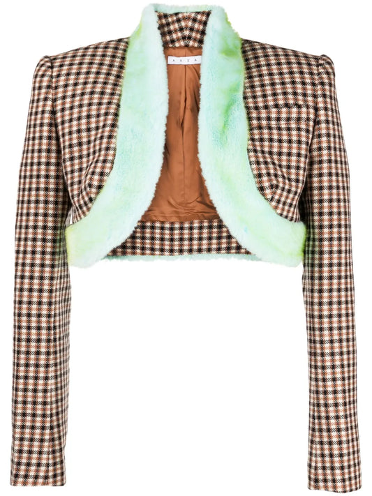 Faux-Fur Trim Cropped Jacket