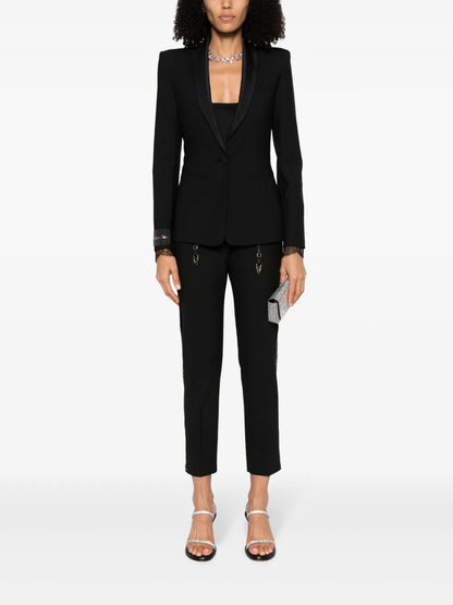 Satin-Trim Tailored Blazer