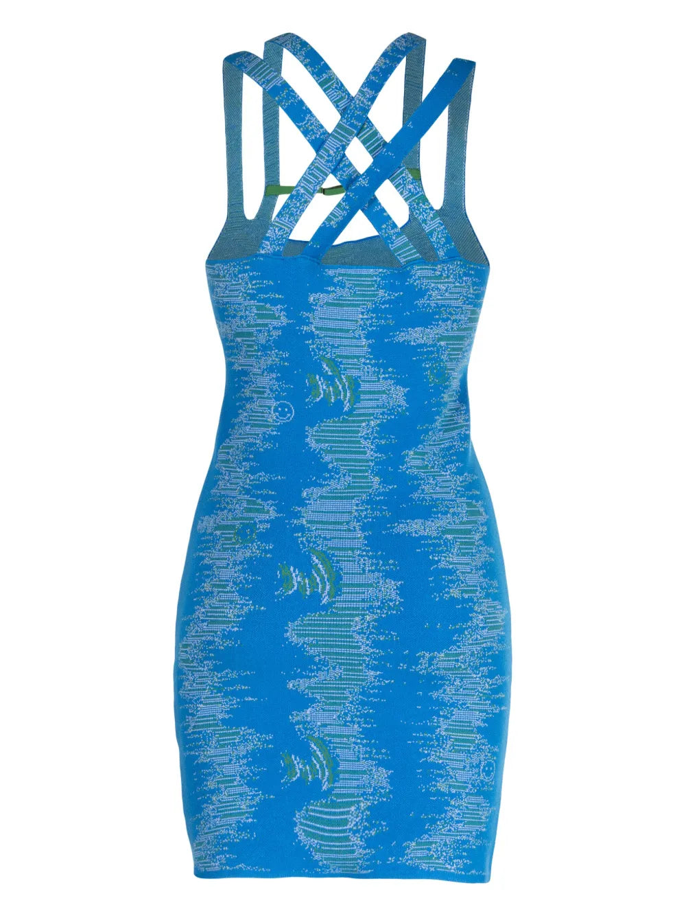 Patterned-Intarsia Fine-Knit Minidress