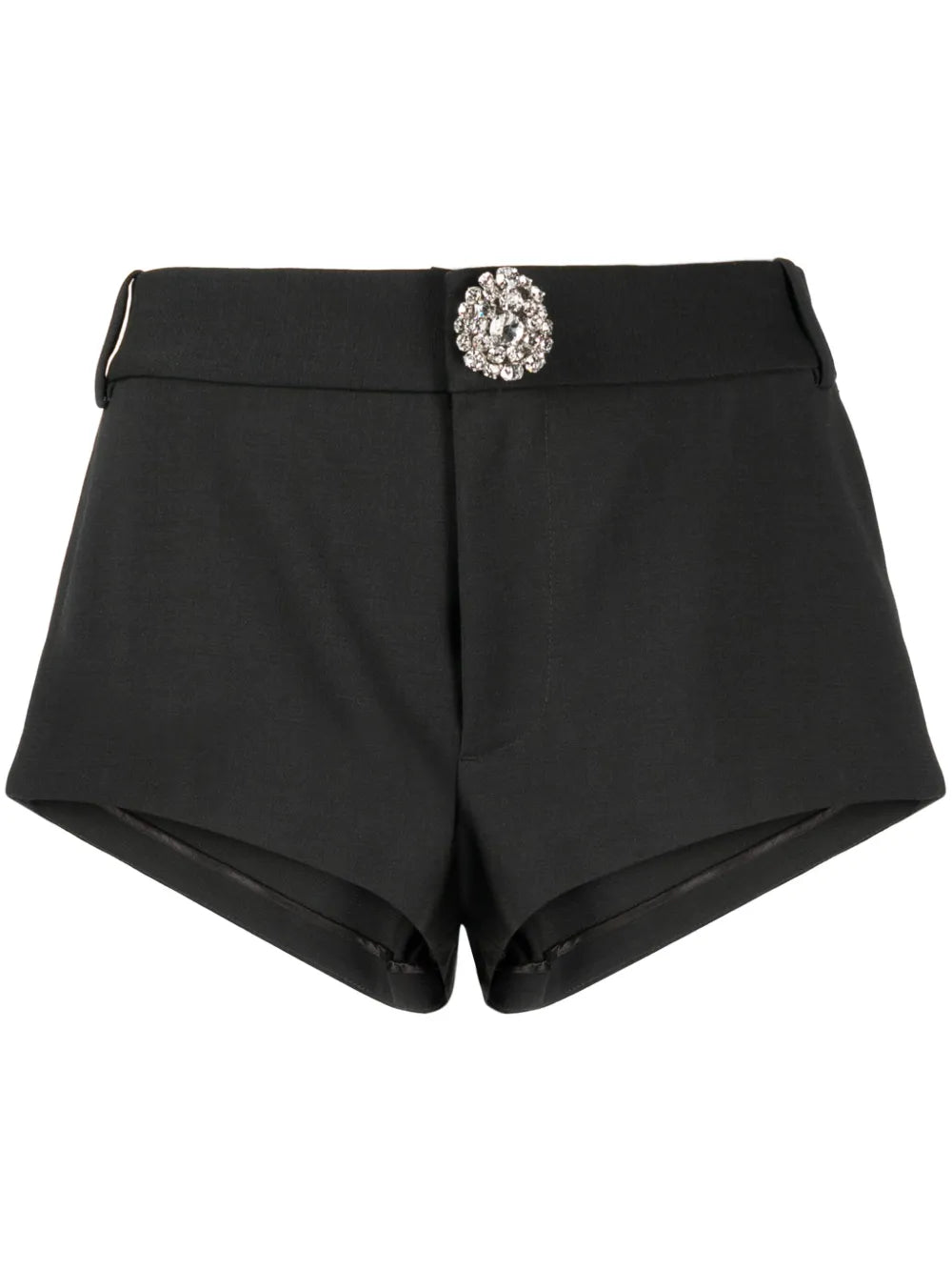 Crystal-Embellished Virgin Wool Mini Shorts
