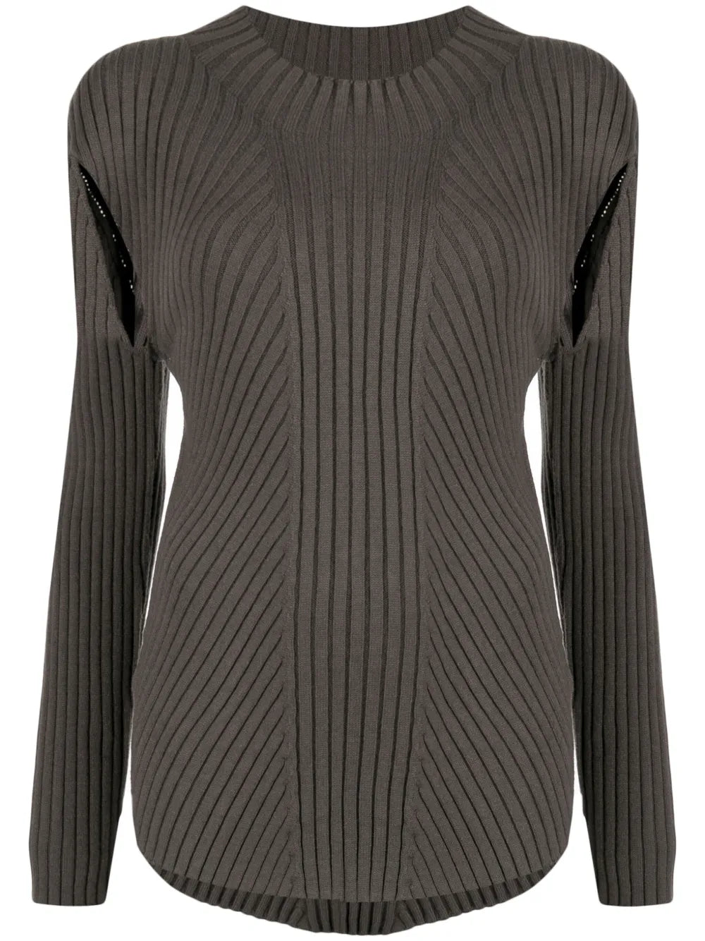 Cut-Out Detailing Ribbed-Knit Jumper