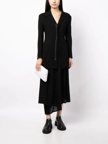 Zip-Fastening Notched-Lapel Blazer