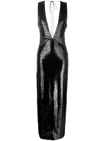 Sequin-Embellished Maxi Dress