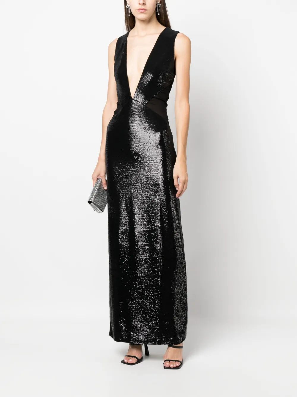 Sequin-Embellished Maxi Dress