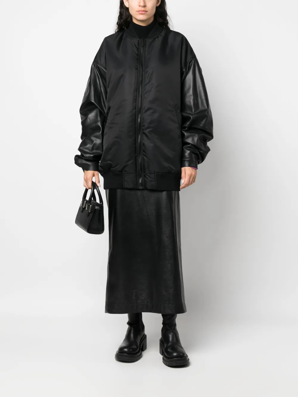 Oversize High-Neck Bomber Jacket