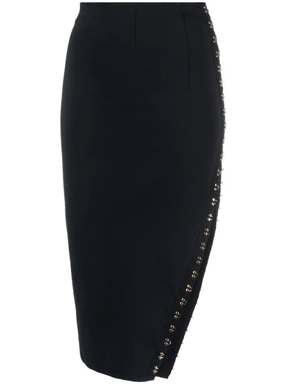 Mid-Rise Hook-Fastening Midi Skirt