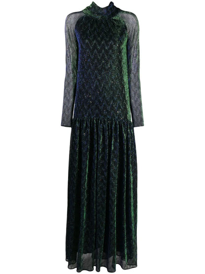 High-Neck Lurex Gown