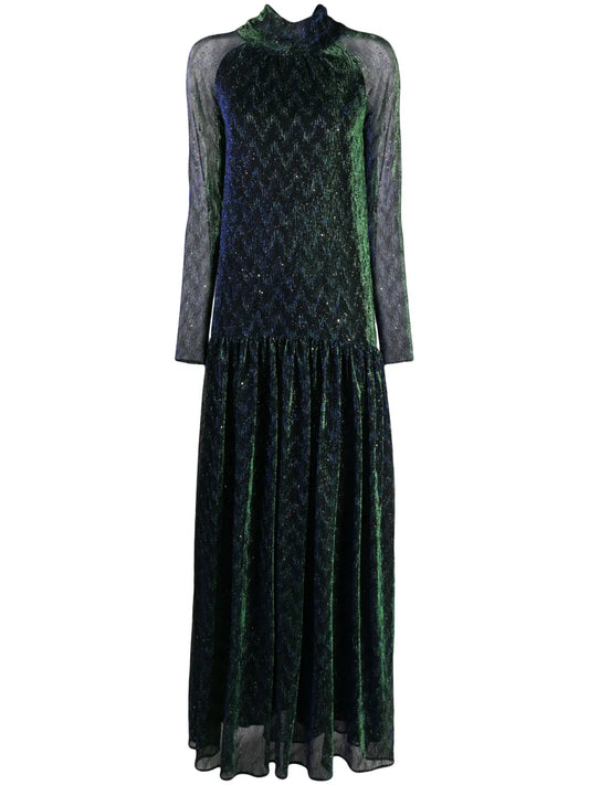 High-Neck Lurex Gown