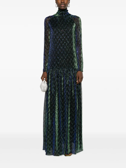 High-Neck Lurex Gown