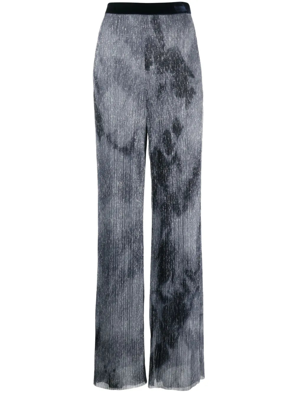 Wide-Leg Metallic Trousers
