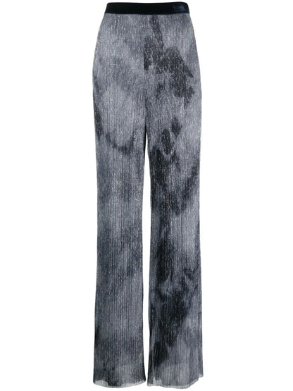 Wide-Leg Metallic Trousers