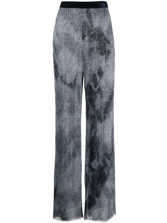 Wide-Leg Metallic Trousers