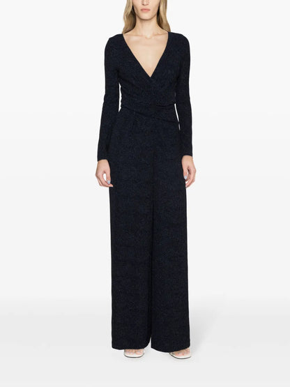 Wide-Leg Shimmering-Effect Jumpsuit