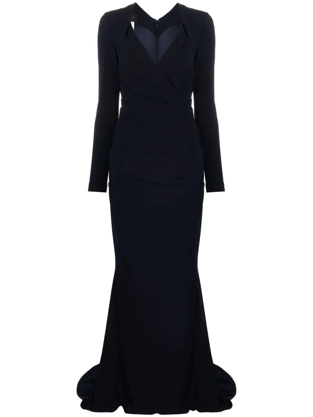 Draped Crepe Maxi Dress